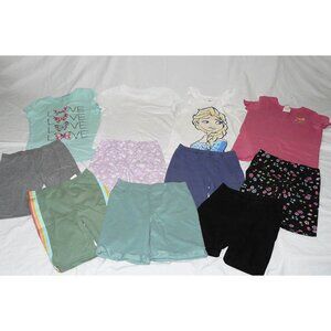 11 PC Girls Tops Shorts Lot - Disney Jumping Beans Arizona Thereabouts +, SZ 7/8